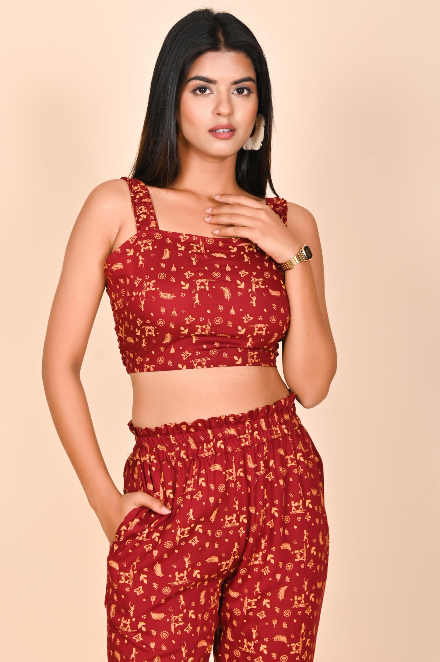 Maroon Muse Printed Set