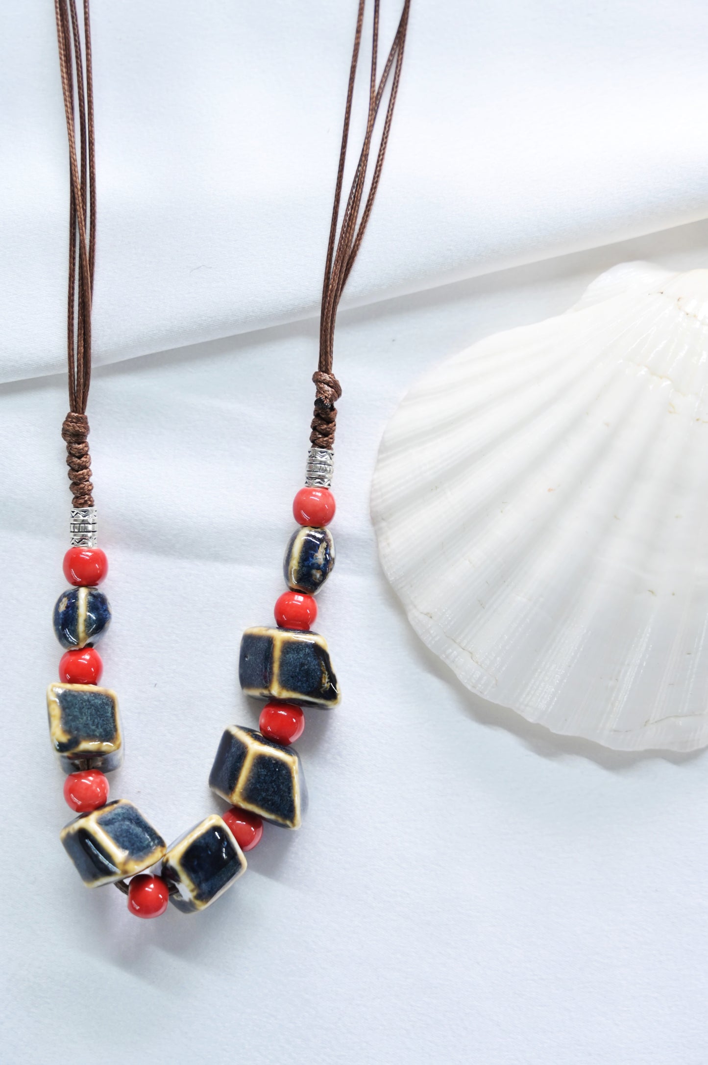 Scarlet Stone Ceramic Pendant Necklace