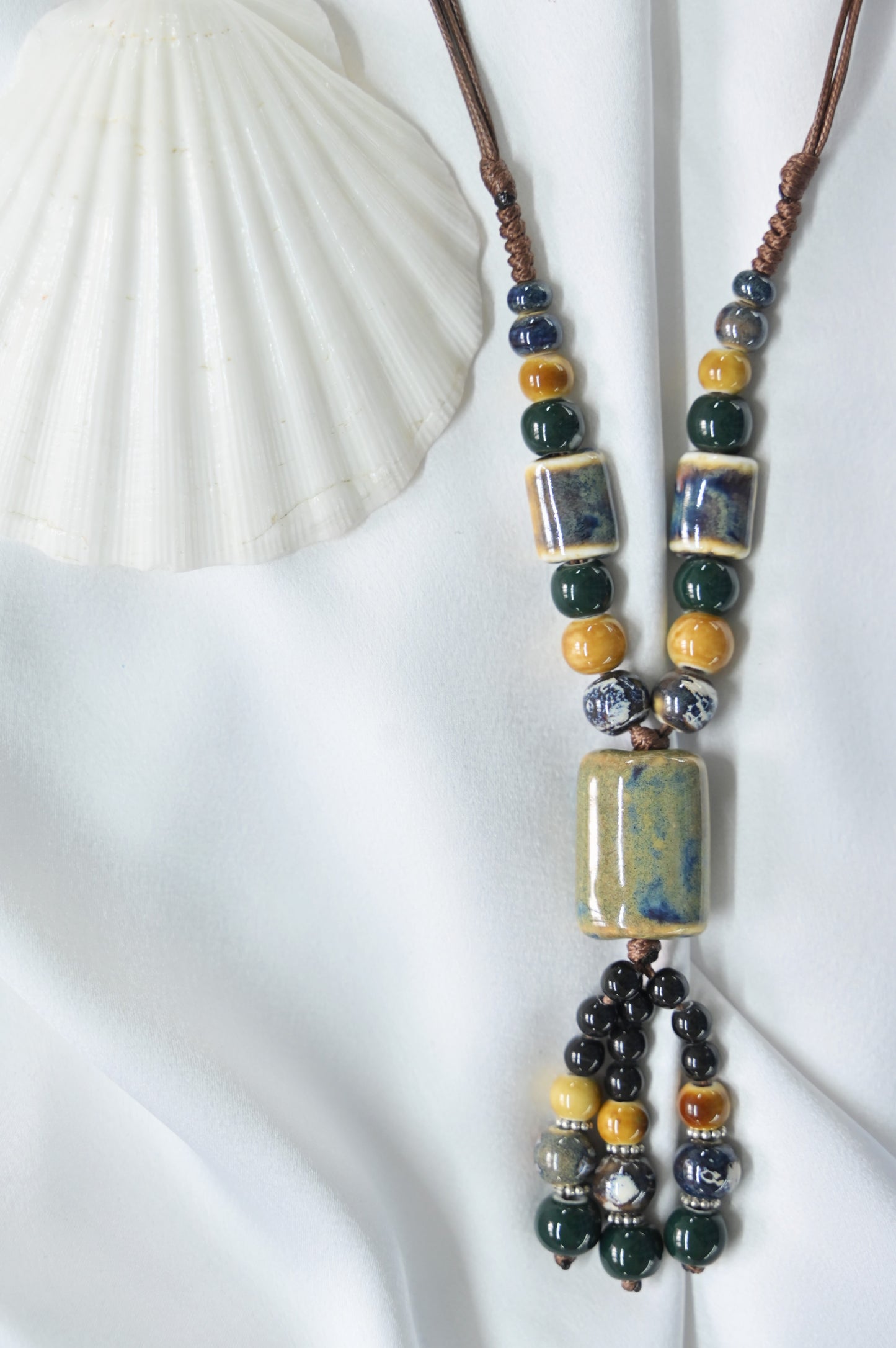 Eclipse Glow Ceramic Pendant Necklace