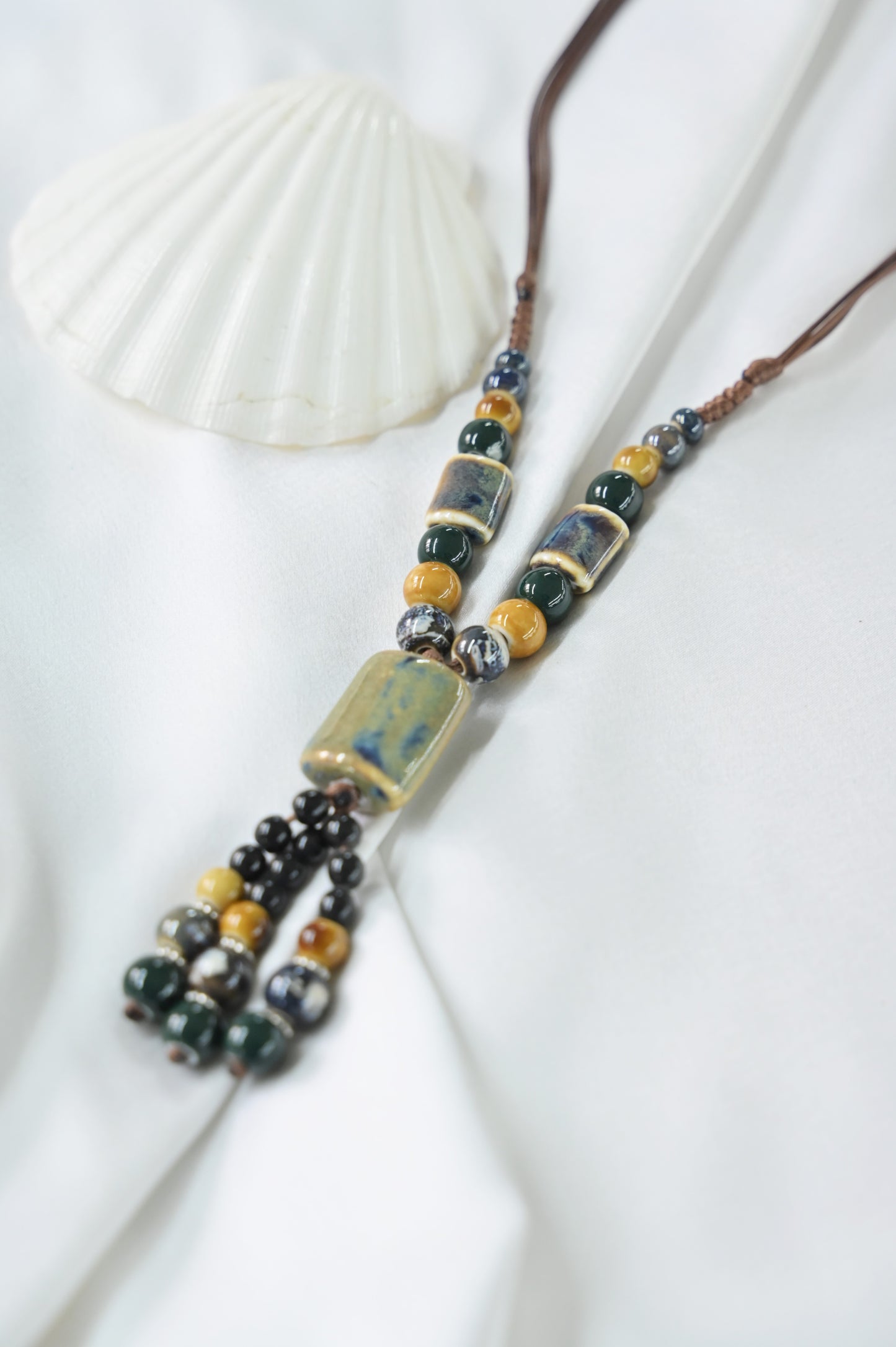 Eclipse Glow Ceramic Pendant Necklace