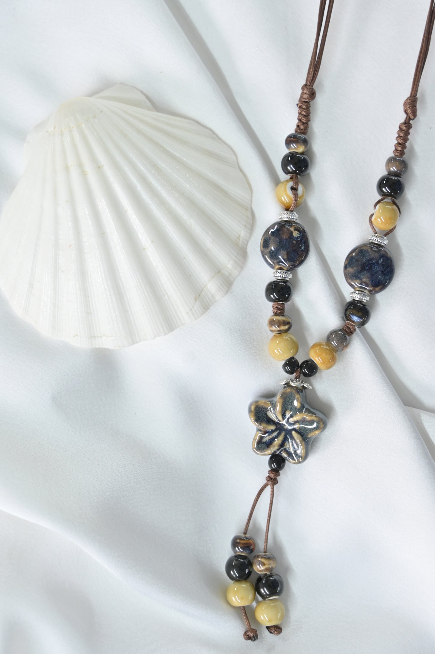 Desert Blossom Ceramic Beaded Necklace