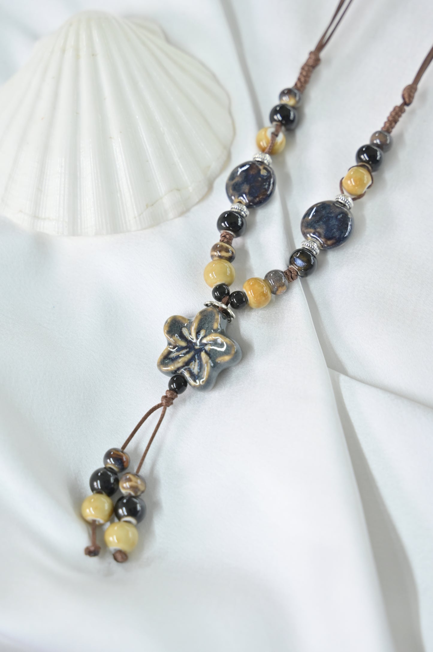 Desert Blossom Ceramic Beaded Necklace