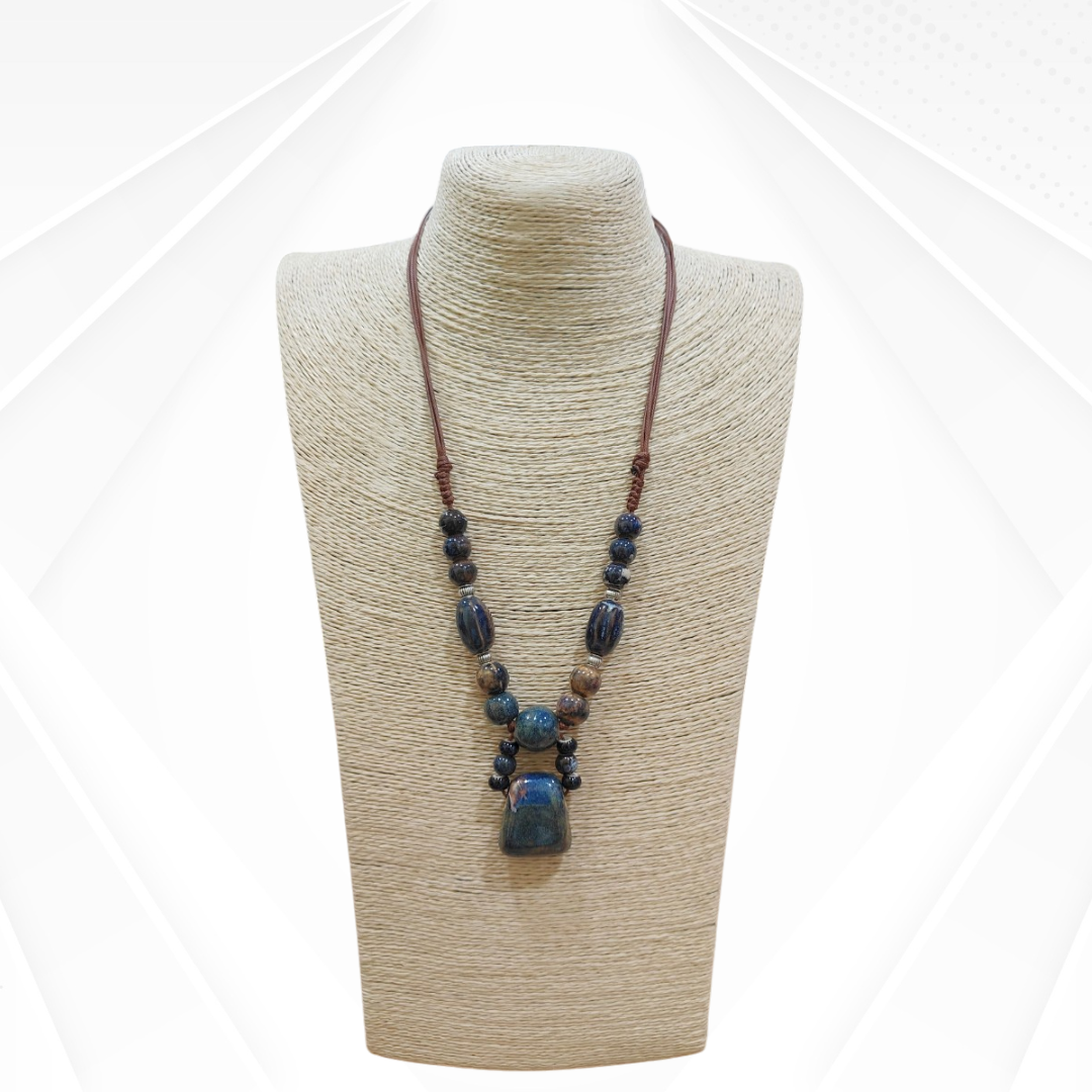 Mystic Ocean Ceramic Pendant Necklace