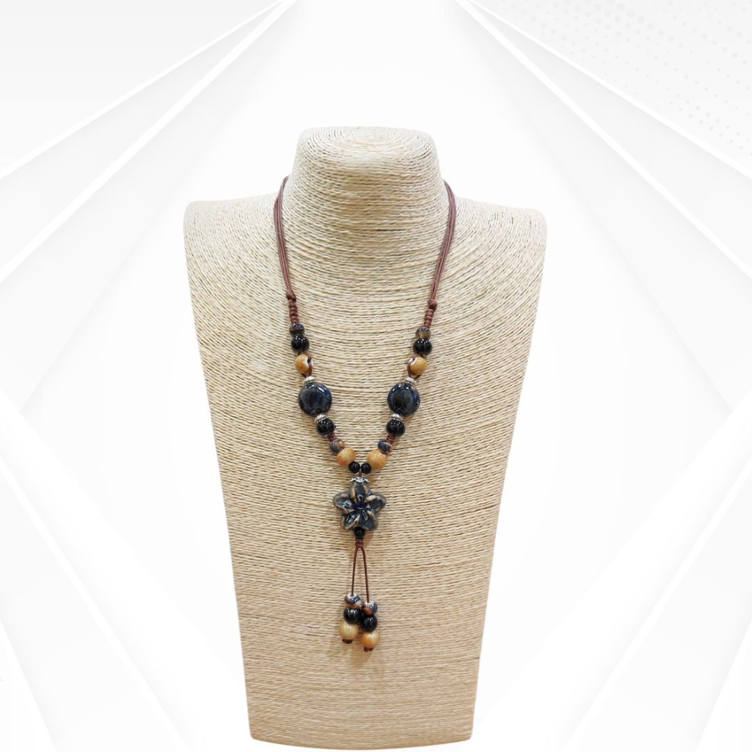 Desert Blossom Ceramic Beaded Necklace