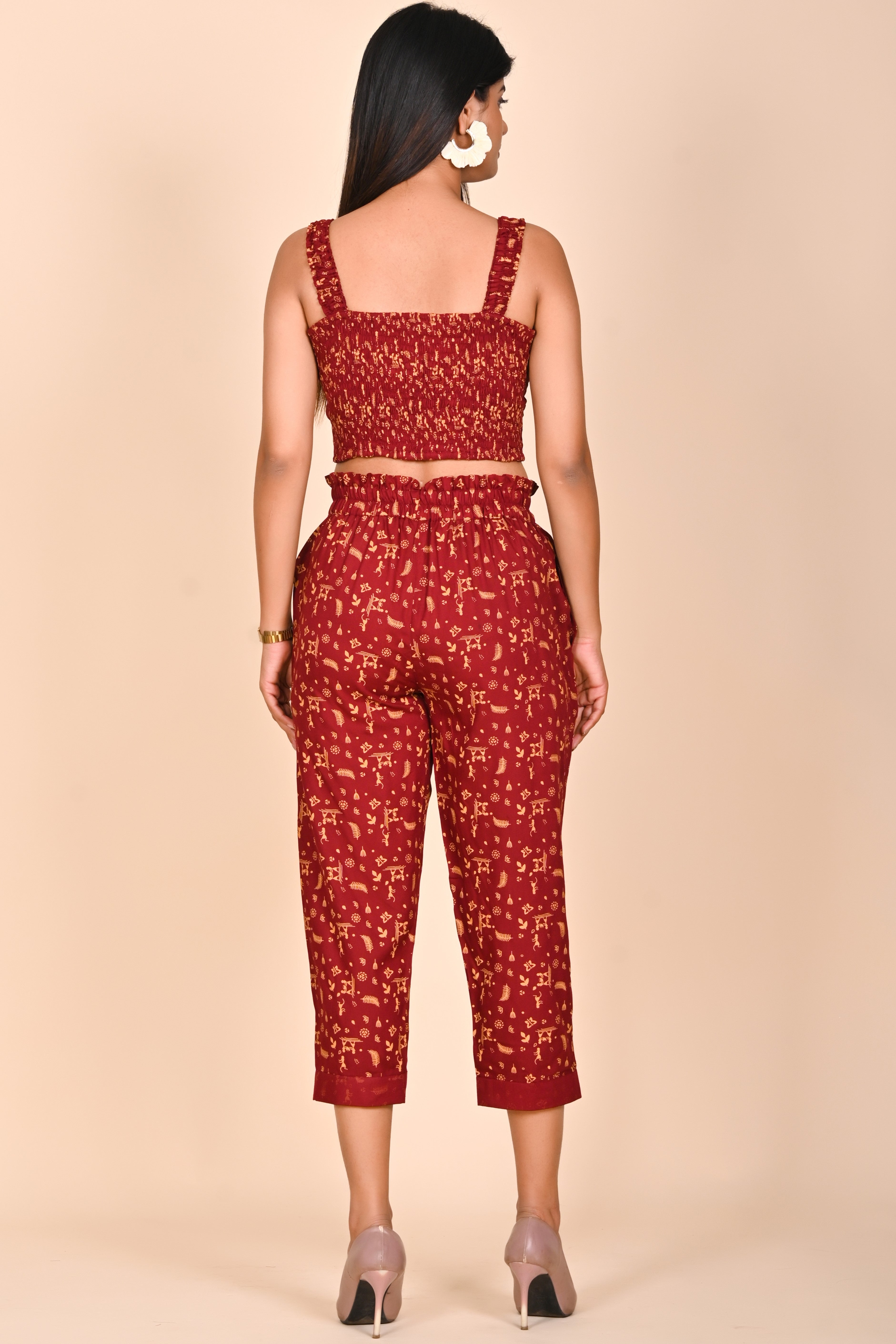 Maroon Muse Printed Set