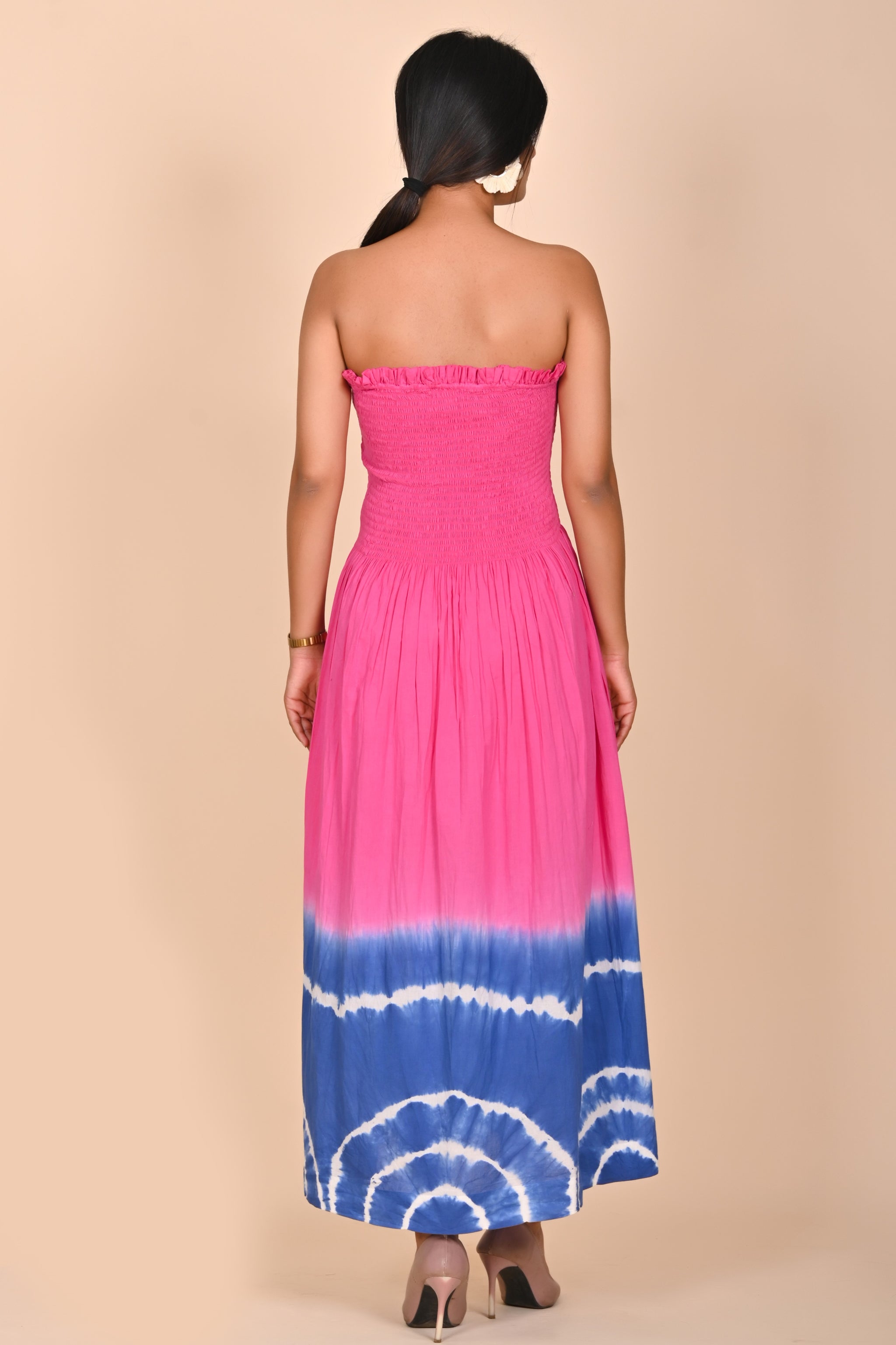 Tropical Sunset Smocked Maxi Dress