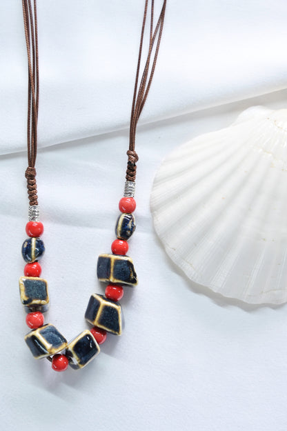 Scarlet Stone Ceramic Pendant Necklace