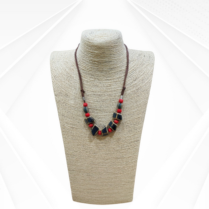 Scarlet Stone Ceramic Pendant Necklace