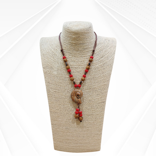 Spiral Shell Ceramic Bead Necklace