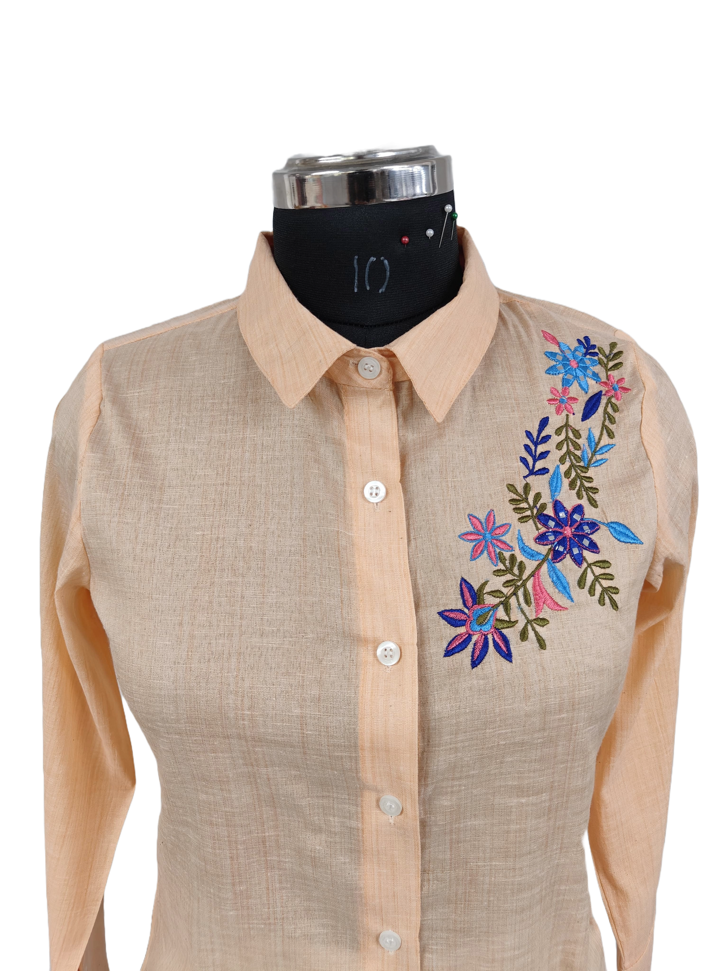 Threaded Beauty Embroidery Shirt (Orange)